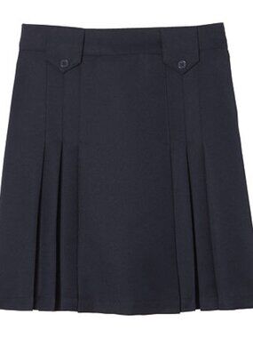 French Toast Front-Pleated Skirt Little & Big Kid Girls Pleated Skirt, 20, Blue